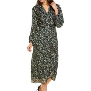 Max Studio Green Twist Waist Midi Dress Size Small